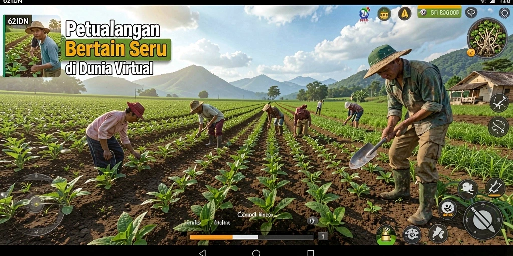Gameplay Farming yang seru dan menantang di 62IDN.