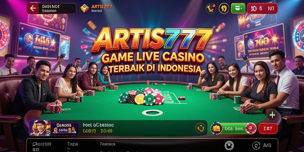 Screenshot utama ARTIS777 menampilkan dealer langsung saat bermain Live Casino.