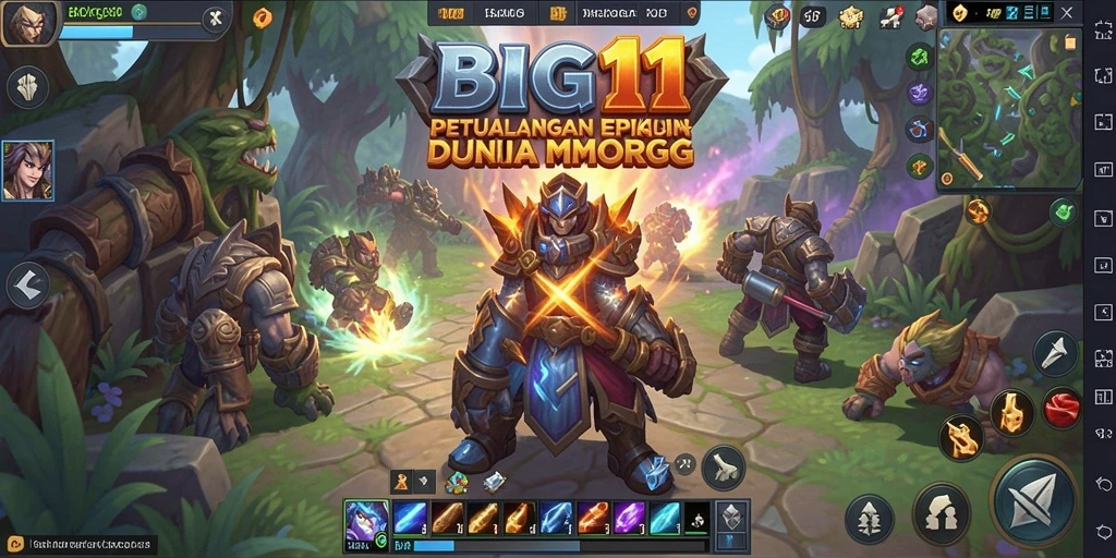 Tampilan menunjukkan aksi seru dalam permainan MMORPG BIG11.