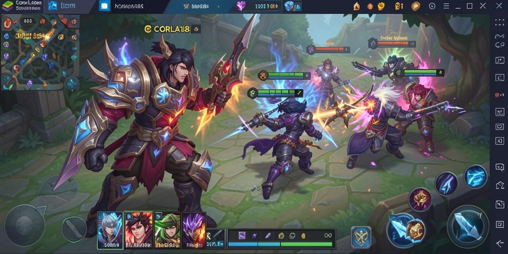 Gameplay seru CORLA188 yang menunjukkan pertarungan tim yang epik.