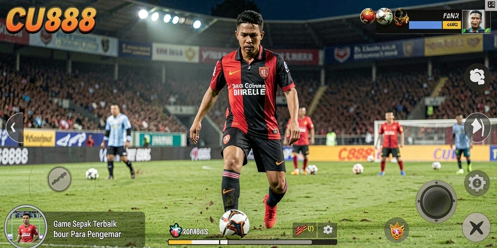 Tampilan gameplay CU888 yang mendebarkan dalam sepak bola.