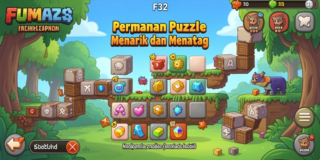Screenshot dari gameplay F32 menampilkan tantangan puzzle yang memikat.