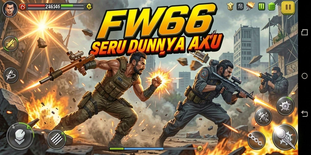 Tangkapan layar menunjukkan aksi intens dari gameplay FW66 yang memukau.