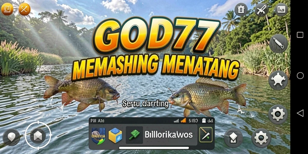 Tampilan gameplay <strong>GOD77</strong> yang menarik dengan aksi memancing yang mendebarkan.