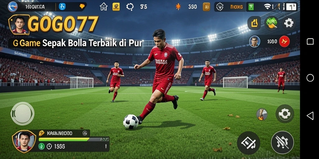 Tampilan gameplay sepak bola yang seru dan menegangkan di GOGO77.