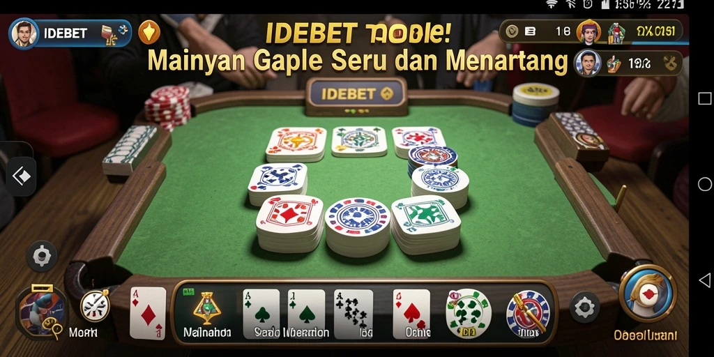 Tampilan gameplay Gaple yang seru dan kompetitif di IDEBET.