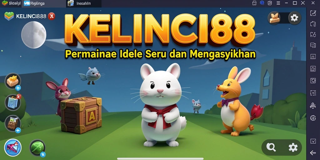 Screenshot gameplay KELINCI88 menunjukkan karakter yang lucu dan aksi Idle yang menarik.