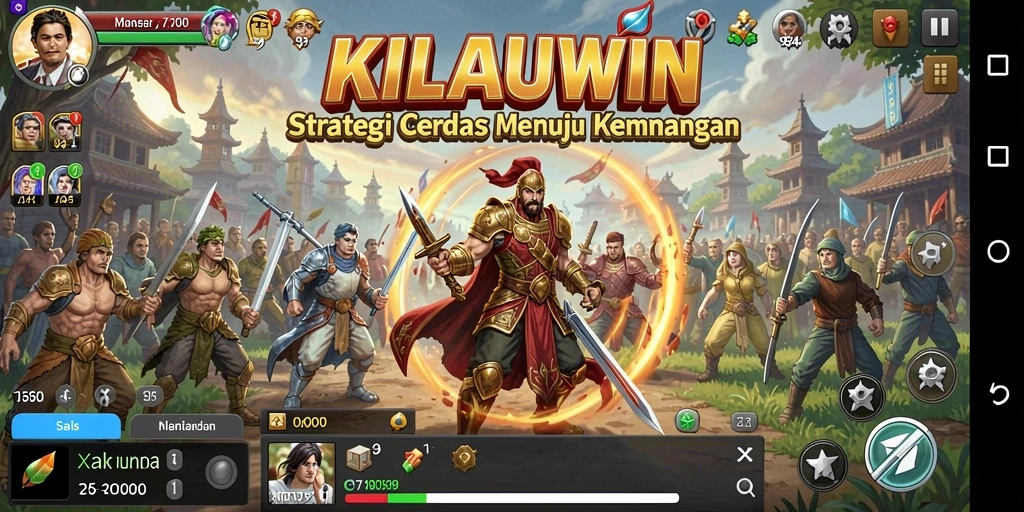 Screenshot gameplay KILAUWIN menampilkan pertempuran strategis yang mendebarkan.