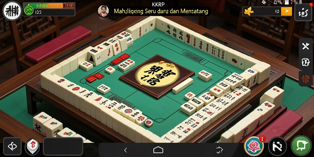 Tampilan gameplay KKRP yang menantang dengan ubin-ubin Mahjong berwarna-warni.
