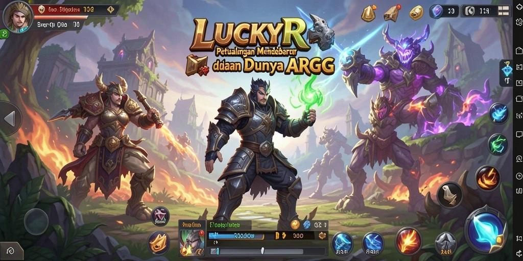 Tampilan gameplay <strong>LUCKYRP</strong> yang menakjubkan dengan pertarungan intens dan karakter beragam.
