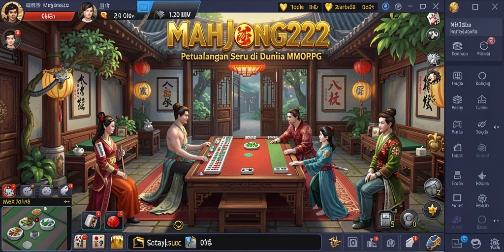 Screenshot menampilkan pertarungan epik dan pemandangan indah di MAHJONG222.