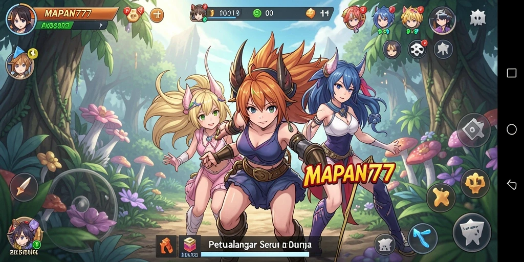 Screenshot gameplay MAPAN777 yang menampilkan aksi seru dunia anime.