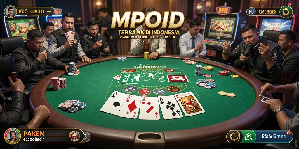 Screenshot MPOID menampilkan gameplay poker yang mendebarkan.