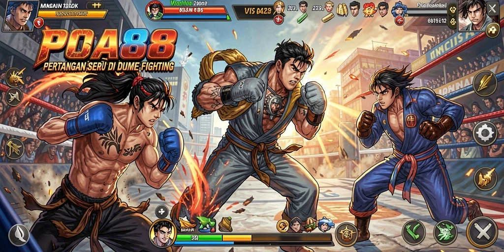 Tampilan gameplay seru dalam aksi pertarungan POA88.