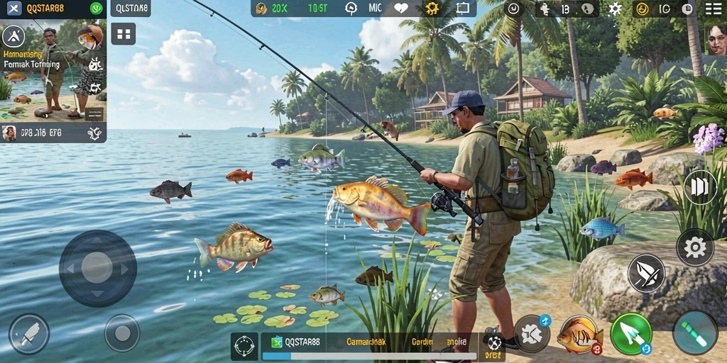 Gameplay menarik di <strong>QQSTAR88</strong> dengan tampilan memancing yang indah.