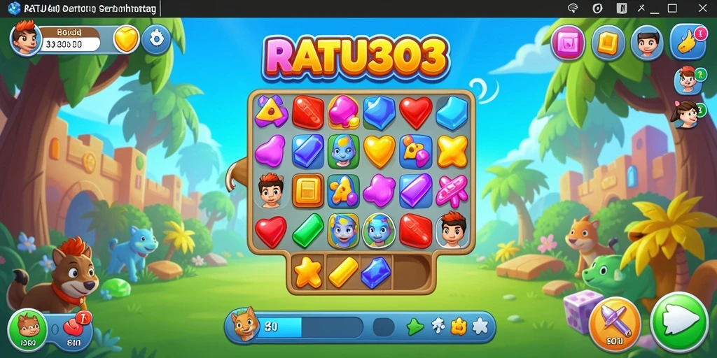 Tampilan gameplay menarik dari RATU303 dalam genre Match-3.