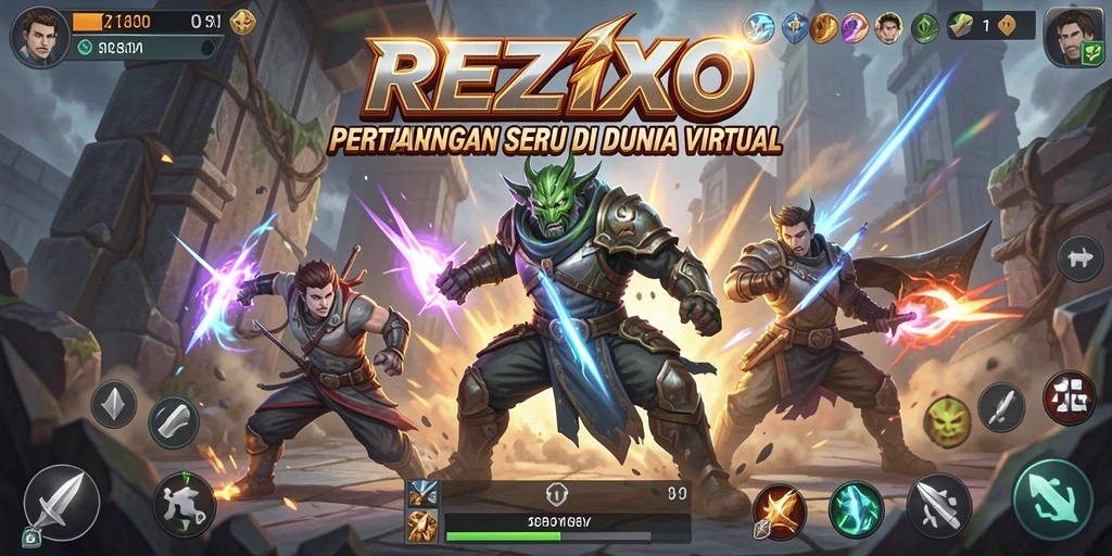 Tampilan aksi seru dalam <strong>REZIXO</strong> yang menampilkan pertarungan epik.