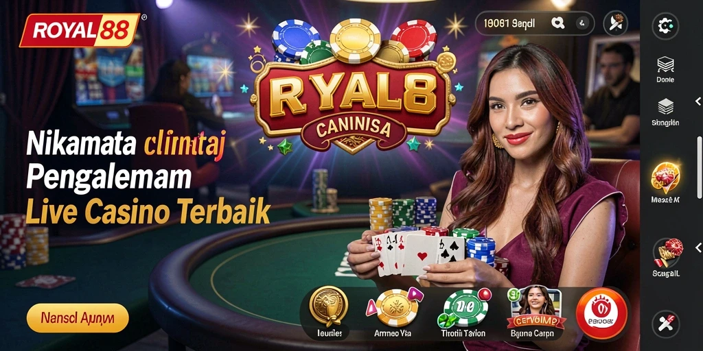 Tampilan gameplay Live Casino ROYAL88 yang mendebarkan dan interaktif.