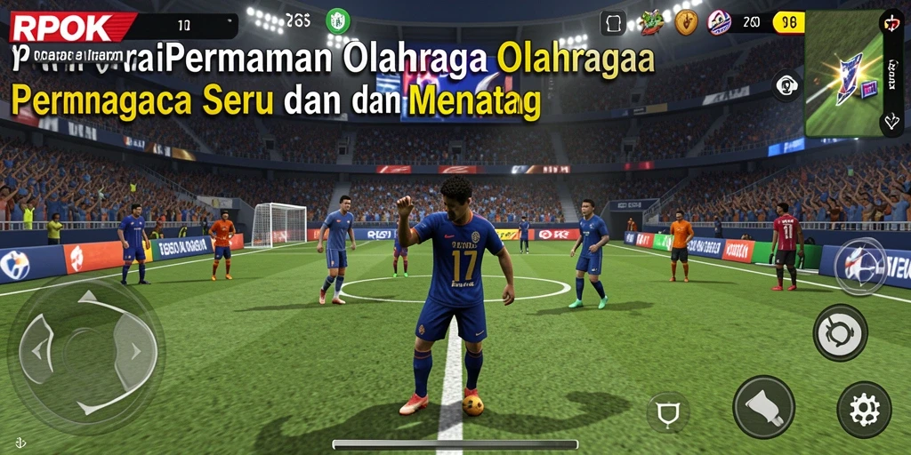 Tampilan dinamis gameplay RPOK menampilkan aksi olahraga yang mendebarkan.