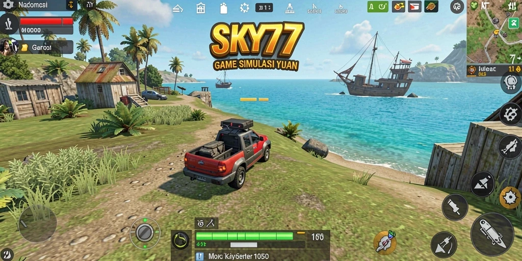 Tampilan gameplay yang memukau dari SKY77 dengan elemen simulasi yang menarik.