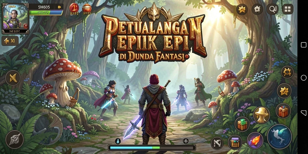 Tampilkan gameplay RPG penuh aksi dalam SM605.