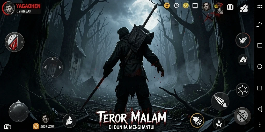 Screenshot gameplay YAGAOHEN menampilkan aksi horor yang mendebarkan.
